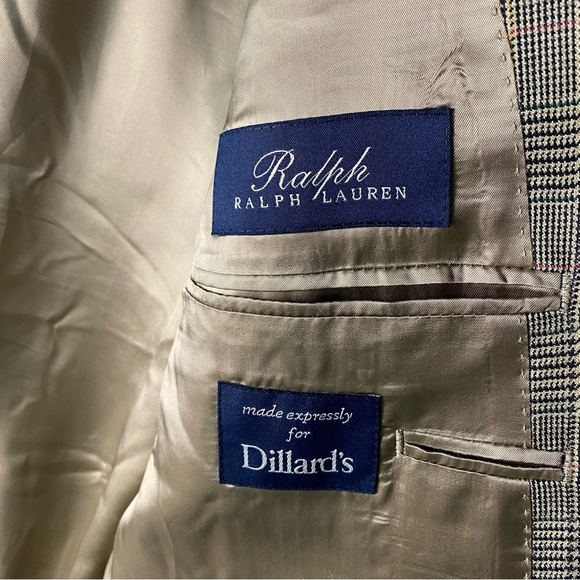 Ralph Ralph Lauren Blazer 44L Wool Silk Blend 2 Button Sports Coat Houndstooth - Picture 11 of 11